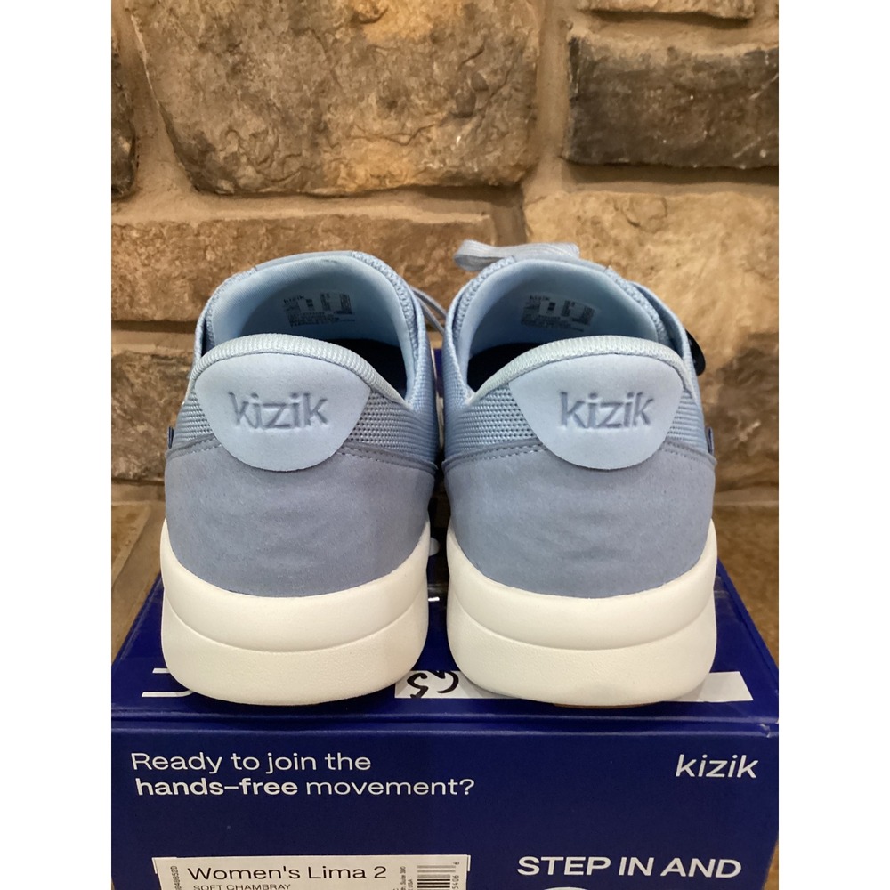Kizik Lima 2 Women Size 8.5 Wide Soft Chambray Blue Hands Free Sneakers New - Picture 7 of 9